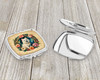 Japanese Spitz and Flowers Compact Decorative Travel Makeup Mirror product image at NuMercy 3