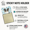 White with Black and Tan Papillon Coworker Watercolor Sticky Note Holder Refillable Dispenser product image at NuMercy 3
