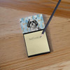 Black and White Shih Tzu Coworker Watercolor Sticky Note Holder Refillable Dispenser product image at NuMercy 2