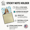 Tricolor and White Basset Hound Coworker Watercolor Sticky Note Holder Refillable Dispenser product image at NuMercy 3