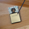 Longhaired Black and Tan Dachshund Coworker Watercolor Sticky Note Holder Refillable Dispenser product image at NuMercy 2