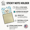 White and Cream Bichon Frise Coworker Watercolor Sticky Note Holder Refillable Dispenser product image at NuMercy 3