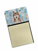 Red and White Siberian Husky Coworker Watercolor Sticky Note Holder Refillable Dispenser product image at NuMercy