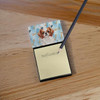 Red and White Japanese Chin Coworker Watercolor Sticky Note Holder Refillable Dispenser product image at NuMercy 2