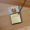 Red Brown Dachshund Coworker Watercolor Sticky Note Holder Refillable Dispenser product image at NuMercy 2