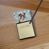 Brindle and White English Bulldog Coworker Watercolor Sticky Note Holder Refillable Dispenser product image at NuMercy 2