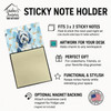 Blue and White Old English Sheepdog Coworker Watercolor Sticky Note Holder Refillable Dispenser product image at NuMercy 3