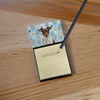 Chocolate and White Rat Terrier Coworker Watercolor Sticky Note Holder Refillable Dispenser product image at NuMercy 2