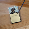 Wirehaired Black and Tan Dachshund Coworker Watercolor Sticky Note Holder Refillable Dispenser product image at NuMercy 2