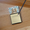 Longhaired Cream Dachshund Coworker Watercolor Sticky Note Holder Refillable Dispenser product image at NuMercy 2