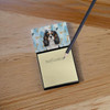Tricolor Cavalier Spaniel Coworker Watercolor Sticky Note Holder Refillable Dispenser product image at NuMercy 2
