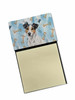 White with Black Markings Russell Terrier Coworker Watercolor Sticky Note Holder Refillable Dispenser product image at NuMercy