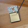 Red and White Basenji Coworker Watercolor Sticky Note Holder Refillable Dispenser product image at NuMercy 2
