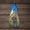 Wirehaired Pointing Griffon in Sunflowers Kitchen Towel Dish Cloths product image at NuMercy 4