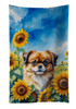 Tibetan Spaniel in Sunflowers Kitchen Towel Dish Cloths product image at NuMercy