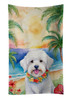 Coton de Tulear Luau Kitchen Towel Dish Cloths product image at NuMercy