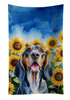 American English Coonhound in Sunflowers Kitchen Towel Dish Cloths product image at NuMercy