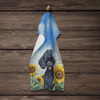 Black Poodle in Sunflowers Kitchen Towel Dish Cloths DAC6137 product image at NuMercy 4