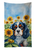 Cavalier Spaniel in Sunflowers Kitchen Towel Dish Cloths DAC6049 product image at NuMercy