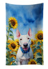 English Bull Terrier in Sunflowers Kitchen Towel Dish Cloths DAC6071 product image at NuMercy