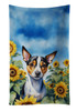 Rat Terrier in Sunflowers Kitchen Towel Dish Cloths product image at NuMercy
