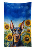 Doberman Pinscher in Sunflowers Kitchen Towel Dish Cloths product image at NuMercy