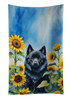 Schipperke in Sunflowers Kitchen Towel Dish Cloths product image at NuMercy