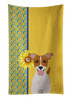 Summer Sunflowers Brown White Smooth Jack Russell Terrier Kitchen Towel Dish Cloths product image at NuMercy