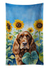 English Cocker Spaniel in Sunflowers Kitchen Towel Dish Cloths product image at NuMercy