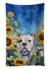 American Bulldog in Sunflowers Kitchen Towel Dish Cloths product image at NuMercy