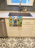 Bedlington Terrier in Sunflowers Kitchen Towel Dish Cloths product image at NuMercy 2