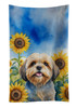 Lhasa Apso in Sunflowers Kitchen Towel Dish Cloths product image at NuMercy