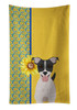 Summer Sunflowers Black White Smooth Jack Russell Terrier Kitchen Towel Dish Cloths product image at NuMercy