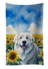 Great Pyrenees in Sunflowers Kitchen Towel Dish Cloths product image at NuMercy