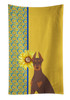 Summer Sunflowers Red and Tan Doberman Pinscher Kitchen Towel Dish Cloths product image at NuMercy