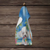 White Poodle Luau Kitchen Towel Dish Cloths DAC6496 product image at NuMercy 4