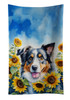 Australian Shepherd in Sunflowers Kitchen Towel Dish Cloths product image at NuMercy