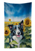 Border Collie in Sunflowers Kitchen Towel Dish Cloths DAC6031 product image at NuMercy