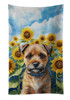 Border Terrier in Sunflowers Kitchen Towel Dish Cloths product image at NuMercy