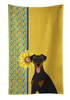 Summer Sunflowers Natural Ear Black and Tan Doberman Pinscher Kitchen Towel Dish Cloths product image at NuMercy