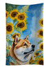 Akita in Sunflowers Kitchen Towel Dish Cloths product image at NuMercy