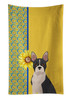 Summer Sunflowers Black Boston Terrier Kitchen Towel Dish Cloths product image at NuMercy