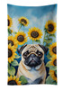 Pug in Sunflowers Kitchen Towel Dish Cloths DAC6145 product image at NuMercy