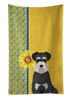 Summer Sunflowers Black and Silver Natural Ears Schnauzer Kitchen Towel Dish Cloths product image at NuMercy