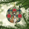 Brindle Great Dane Christmas Poinsettias Ceramic Christmas Ornament product image at NuMercy 2