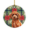 Toy Red Poodle Christmas Poinsettias Ceramic Christmas Ornament product image at NuMercy