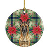 Belgian Malinois Christmas Poinsettias Ceramic Christmas Ornament product image at NuMercy