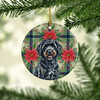 Black Portuguese Water Dog Christmas Poinsettias Ceramic Christmas Ornament product image at NuMercy 2