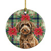 Spanish Water Dog Christmas Poinsettias Ceramic Christmas Ornament product image at NuMercy