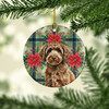 Spanish Water Dog Christmas Poinsettias Ceramic Christmas Ornament product image at NuMercy 2